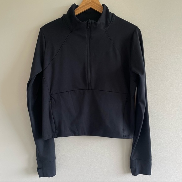 NWT All In Motion Women's 1/2 Zip Cropped Pullover Black Size XL - Picture 1 of 8